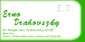 erno drahovszky business card